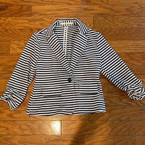 Navy and white striped Blazer